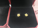 周大福 花月佳期四叶草黄金耳钉(工费220)约2.2g EOF1338 实拍图