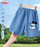 巴布豆儿童牛仔短裤男童夏季新款舒适纯棉裤子男孩夏天休闲五分裤 浅蓝 眼镜巴布X 90 实拍图