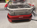 大宇（DAEWOO）【万食电蒸锅】加厚高硼玻璃 多功能炖蒸煮一体蒸汽锅煎烤涮火锅不锈钢S31红色 实拍图