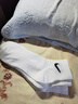 耐克（NIKE）男袜女袜 25新款训练透气短中长袜快干休闲跑步健身运动nike袜子 热推/简约经典白色/三双装/中袜 L/26-28厘米/42-46码 实拍图