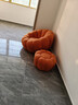 阳光半岛懒人沙发可睡觉可躺卧南瓜沙发可旋转单人沙发客厅阳台休闲沙发 橘色+脚踏（羊羔绒）360度旋转 整装 实拍图