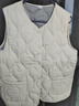 秋冬轻薄上衣棉马甲背心宽松新款大码女装保暖外穿显瘦内搭马夹女 米白色 【条纹内里】 4XL 【建议125-140斤】 实拍图