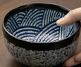 美浓烧（Mino Yaki） 美浓烧日式精美 实用餐具大号家用陶瓷海波纹 5.5英寸面碗【13.9CM*7.3CM】 实拍图