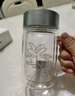 富光双层玻璃杯商务泡茶杯子大容量耐热办公水杯过滤带把银色320ml 实拍图