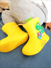牧萌儿童雨鞋男童女童防水立体宝宝防滑耐磨卡通雨靴 黄色挖掘机 17码 实拍图
