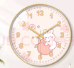 BBA挂钟创意卡通钟表挂表可爱家用客厅儿童房挂墙时钟萌萌兔30cm 实拍图