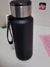 私家良品保温杯男士大容量高颜值茶水分离焖泡茶杯学生水杯子2025新款 黑色 800ml （长效保温+带茶隔) 实拍图