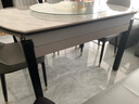 惠寻 京东自有品牌 现代简约岩板餐桌椅组合小户型可伸缩餐桌家用饭桌 亮光意大利灰/黑灰框架-加厚皮椅 1.35米 一桌六椅(升级实木四轨道) 实拍图