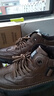 2025秋季新款男士商务休闲皮鞋男高帮鞋加绒保暖棉鞋系带鞋 加绒棕色 43 实拍图