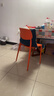餐椅塑料椅子办公凳靠背休闲椅家用书桌椅卧室化妆椅简易小椅子 橙色-四腿餐椅【加固标准款】 实拍图