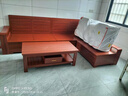辰娅 实木沙发 胡桃木实木沙发组合现代中式冬夏两用大小户型储物家具 配套茶几 实拍图