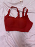 ubras提托侧收大杯背勾文胸细肩带大胸显小女士内衣女聚拢胸罩丝绒红L 实拍图