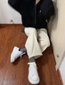 H8小白鞋2025新款秋季百搭莆田鞋子情侣男女内增高厚底休闲运动板鞋 白色-黑皮尾（礼盒装） 37 女码 实拍图
