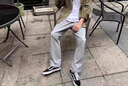 安踏加绒运动裤男2025秋冬季新款直筒宽松加厚裤子男款卫裤男士休闲裤 灰色（加绒直筒-口袋拉链-刺绣)） L /175(120-140斤） 实拍图