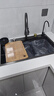 JOMOW九牧王洗菜盆5MM厚瀑布飞雨厨房水槽大单槽304不锈钢洗菜池 75*45cm纳米黑(飞雨瀑布) 抽拉飞雨套餐+台控下水+洗杯器+净水龙头 实拍图