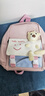 铂呐苓书包幼儿园女孩上学外出春游宝宝双肩包防走失轻便小中大班背包 儿童书包【粉色带小熊】 实拍图