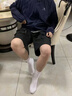 团团库袜子长筒男女均码四季纯色舒适防臭透气束腰运动高帮情侣学生袜子 白色【长筒款】 均码 【六双装】 实拍图