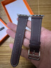 MSSM适用苹果手表表带apple watch爱马仕款iwatch S11小牛皮真皮表带ultra3/2/S10/9/Se3商务表带 深棕 实拍图