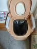 宝贝时代 【免安装】移动马桶老人坐便椅坐便器孕妇马桶老年人家用蹲坑凳 【升级PU软垫】(房间用)卡其 实拍图