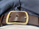 牛当家皮带男真皮针扣腰带铜扣头层牛皮裤带238礼物 深咖色 110cm 实拍图