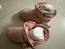 百丽童鞋冬季独家款儿童雪地靴女童加绒保暖棉鞋宝宝靴子 粉色30码 实拍图