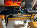 甄严选电脑桌台式电竞桌椅套装组合桌子办公家用桌学习桌书房书桌写字桌 【黑架+黑碳纤纹面】单桌160*60 实拍图