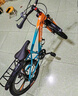 凤凰山地自行车男女变速山地车碟刹青少年儿童自行车学生单车 星际 橙蓝【变速】后座+LED灯+三刀轮 22寸【适合130-170cm】 实拍图