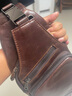 皮六叔（pi uncle）新款胸包男真皮商务时尚斜挎包男单肩包多功能头层牛皮运动大容量 深棕色 实拍图