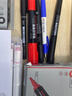 得力（deli）大双头粗头物流快递记号笔1.5mm/5.7mm 办公签字学生文具教学会议笔马克笔 10支/盒 红色 S555 实拍图