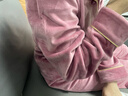曲果（QUGUO）品牌睡衣女士秋冬季长袖海岛绒冬天薄款绒质秋冬款开衫家居服套装 9937嫣紫色 M 【建议80-100斤】 实拍图