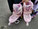 斯威（SWAY）溜冰鞋儿童男女童中小学专业轮滑鞋平花休闲滑冰旱冰鞋成人直排轮 【锁轮款】粉+一体支架 M (适合6-12岁)日常鞋码32-36 实拍图