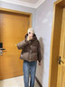 棉致穿搭高级感羽棉绒服女秋冬季2025年纯色洋气连帽设计感宽松外套女 棕色 L 实拍图