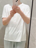 南极人纯棉短袖t恤男女夏季圆领体恤男士汗衫半袖t恤情侣打底衫上衣白T 实拍图