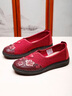 泰和源（TAIHEYUAN）老北京布鞋女妈妈鞋春秋款一脚蹬平底奶奶鞋防滑软底中老年老人鞋 套脚-64820红 37 实拍图