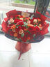 艾斯维娜鲜花速递向日葵混搭花束生日礼物全国同城配送 33朵玫瑰康乃馨混搭花束 实拍图