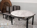 奥利克丝 亮光岩板餐桌椅组合 现代简约实木餐桌可伸缩折叠圆桌吃饭桌子 黑灰框架205#木椅款-意大利灰 1.35米 一桌六椅【12MM加厚岩板】 实拍图