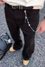 肆缄胖子大码弯刀牛仔裤男大屁股显瘦vibe裤子美式高街宽松大码微喇裤 黑色 4XL 适合180-200斤 实拍图