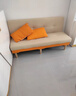 沙发小户型出租屋折叠两用沙发床客厅多功能新款公寓卧室小沙发 米白拼橙色【免洗猫爪皮】 单人位 1.2m 实拍图