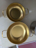 网红海鲜金锅不锈钢韩式锅双耳汤网红泡面金色加厚耐用加固小干锅 金色 22cm 实拍图