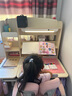 中沪爱童 新品儿童书桌家用写字桌可升降中小学生实木儿童学习桌椅套装 PRO1.0M桌灯一体+升级08粉追背椅 实拍图