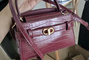 CHARLES&KEITH鳄鱼纹凯莉包手提斜挎婚包包女包生日礼物CK2-50270880-1 Burgundy葡萄酒红色 S 实拍图