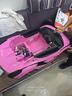 星辰皓兰博基尼儿童电动车四轮玩具可坐人小孩宝宝婴儿遥控汽车闪电SIAN 粉色四驱+遥控+摇摆+皮座+软轮 实拍图