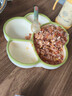 COOKSS 宝宝餐盘硅胶婴儿学吃饭分格儿童餐具辅食碗餐盘带吸盘 双拼绿 实拍图