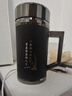 檀轩阁紫砂泡茶保温杯高档商务纪念办公水杯定制刻字送爸妈老师生日礼物 镜面磨砂黑手把-皮盒装450ml 实拍图