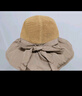 目丸防晒帽子女士遮阳帽夏镂空草帽紫外线大檐蝴蝶结太阳帽渔夫帽子女 卡其色 可调节 实拍图