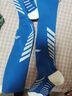 李宁（LI-NING）足球袜儿童长筒袜过膝防滑训练护腿板袜套高筒长袜子男蓝白-S 实拍图