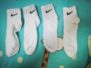 耐克(NIKE)袜子男子 速干透气篮球袜 短袜三双装SX7677-100白XL 实拍图