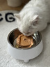 HELLOJOY不锈钢宠物食盆狗碗猫狗碗食盆水粮两用宠物碗喂食器 白色 实拍图