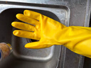帮手仕 乳胶手套耐用型 橡胶皮牛津防水防滑家务洗碗清洁劳保防护 H10100加厚型10双 小号S 实拍图