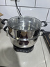 惠当家（Hui Dang Jia）电热锅电炒锅电煮锅电蒸锅加厚无涂层电锅一体多功能锅电火锅大容量大功率家用炒菜不锈钢锅 【升级大开关】30CM单笼(304不锈钢款) 实拍图